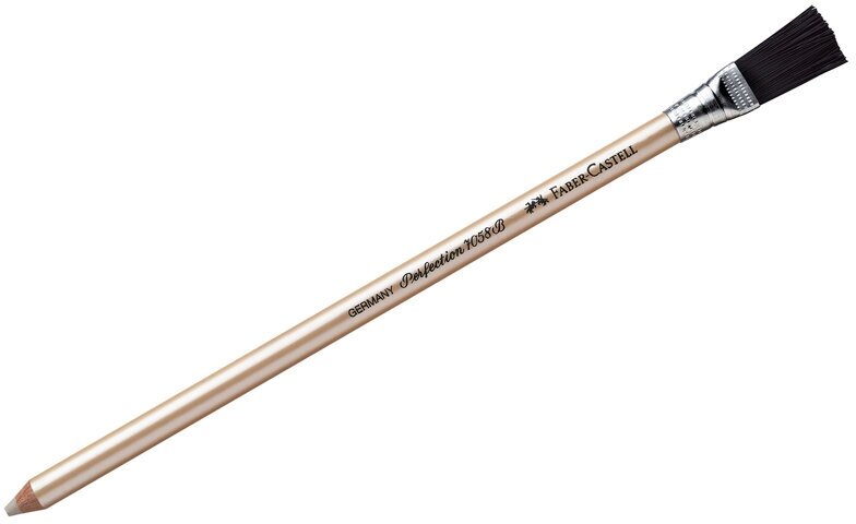 Ластик-карандаш Faber-Castell "Perfection 7058 В", с щеточкой, 2 штуки
