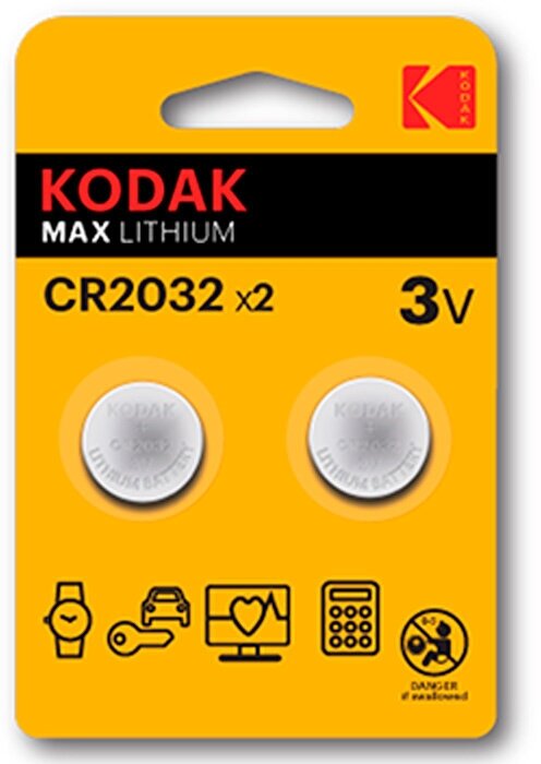 Батарейка 3V CR-2032 дисковая "Kodak" MAX литиевая