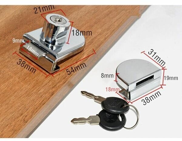 замок мебельный BRANTE 80х38х38мм накладной хром - фото №2