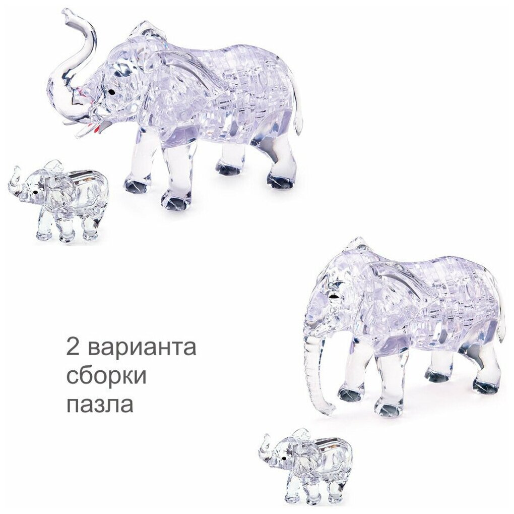 3D головоломка Два слона (90235) Crystal Puzzle - фото №8