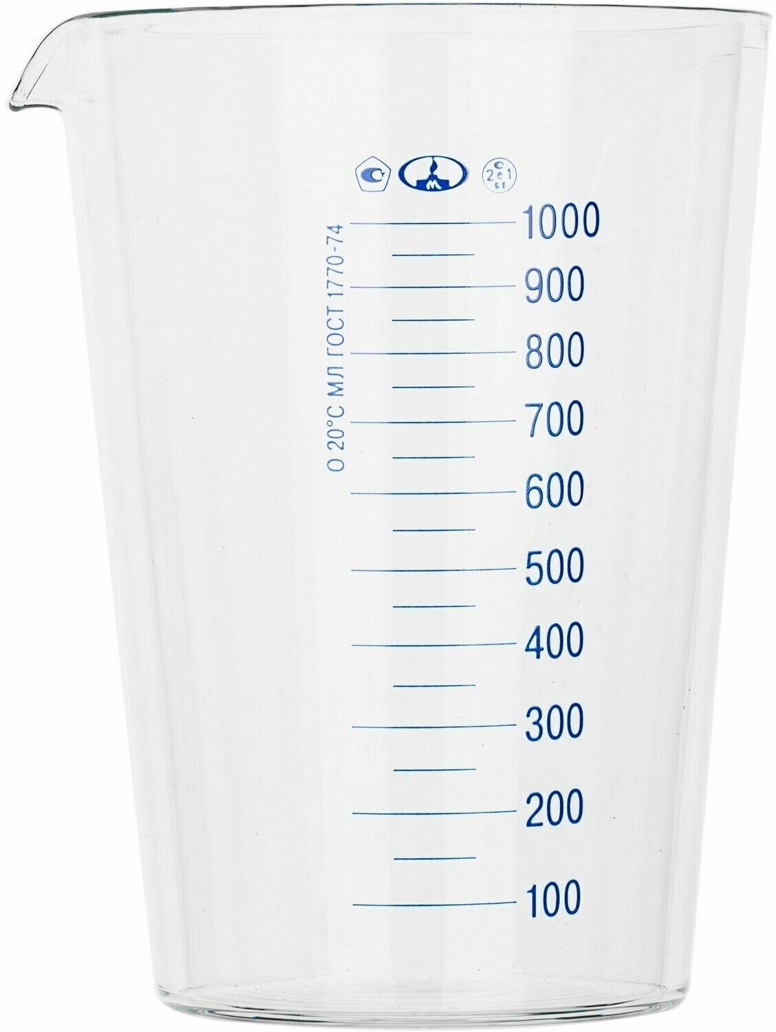 Мензурка ТУ ГОСТ-1770-74 MMD 1л 135х135х175мм стекло