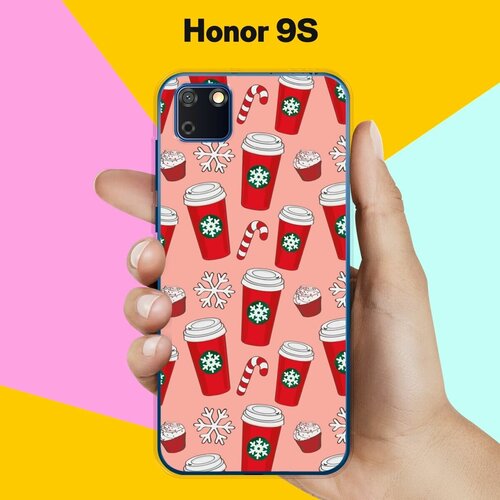 Силиконовый чехол на Honor 9S Узор из стаканов / для Хонор 9 эс силиконовый чехол на honor 9s узор из такс для хонор 9 эс