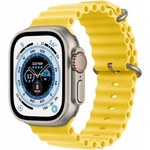 Умные часы Apple Watch Ultra 49 мм Titanium Case GPS + Cellular, титановый/желтый Yellow Ocean