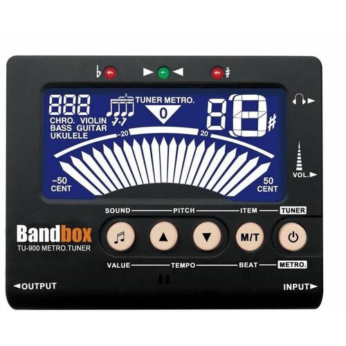 BANDBOX TU-900 Цифровой метроном-тюнер caline ct 03b lcd клипсовый электронный цифровой гитарный хроматический бас скрипка укулеле тюнер