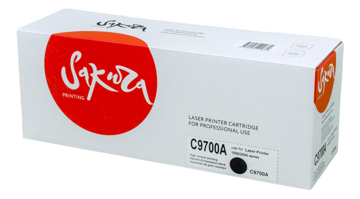3 шт. Картридж лазерный Sakura 121A / C9700A черный black 4000 стр. для HP (SAC9700A)