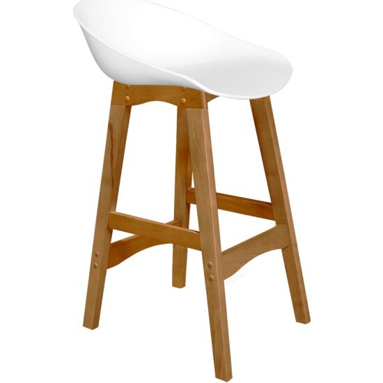 Стул полубарный Sheffilton SHT-ST19/S65-1 белый/светлый орех