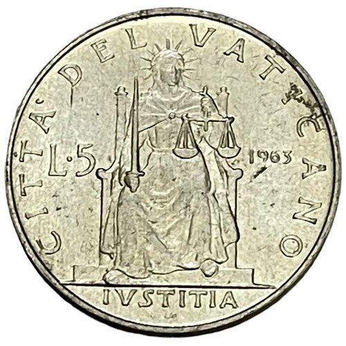 Ватикан 5 лир 1963 г. клуб нумизмат медаль ватикана 1963 года серебро павел vi