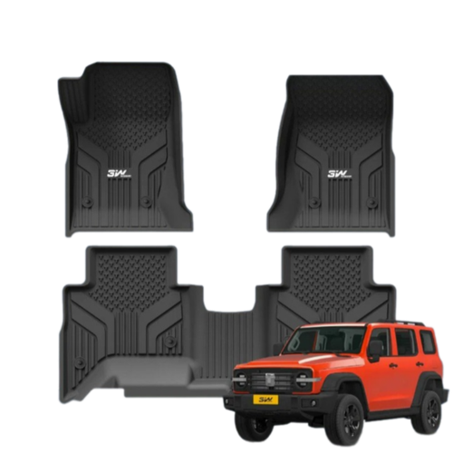 Коврики резиновые 3W для Tank 300, 2020 - 2023, черные, 3D, с бортами и фиксаторами