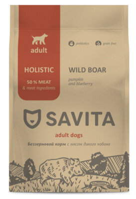 Savita Для собак с мясом дикого кабана 1 Кг