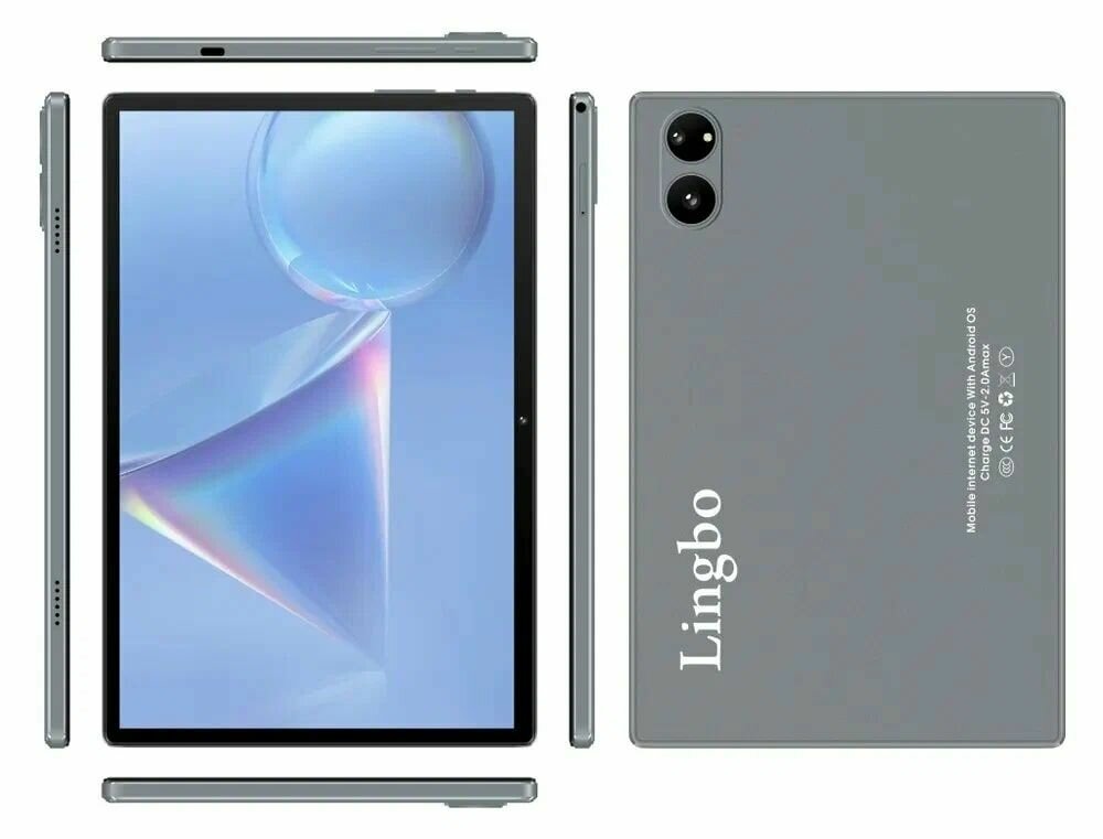 Планшет с клавиатурой Lingbo A98 , 10.1" LTE, 4GB 128GB, планшет андроид игровой со стилусом, Серый