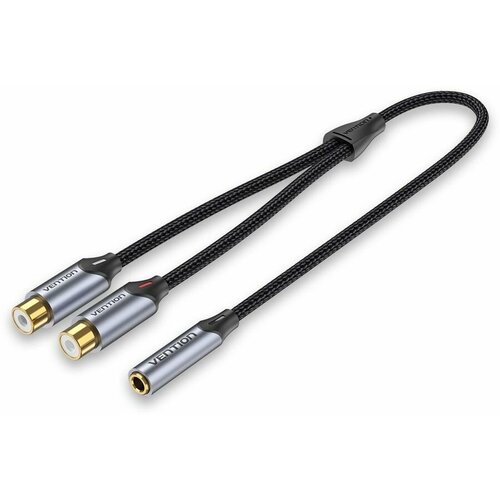 Переходник-разветвитель Vention гибкий Jack 3.5 mm F / 2RCA F - 0.3м Vention гибкий Jack 3.5 mm F  /  2RCA F - 0.3 м (BCOHY)