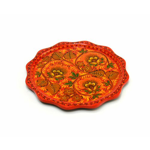 Тарелка - поднос маленький хохлома Цветы D20 1550₽