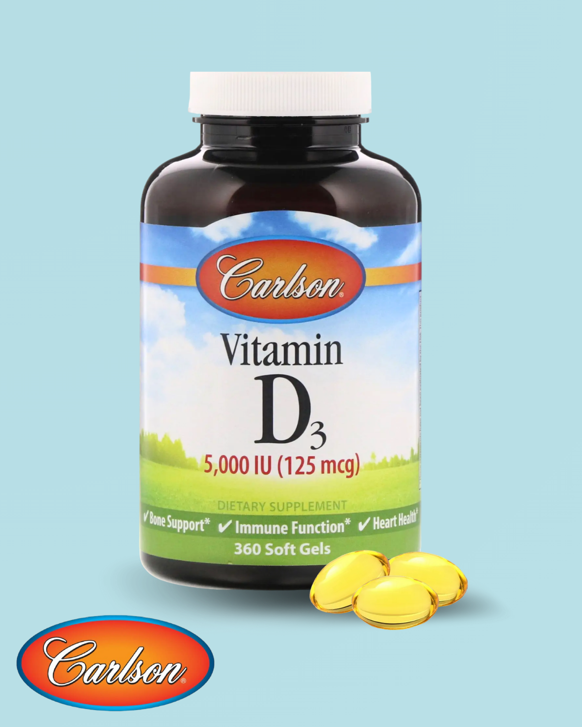 Vitamin D3 Carlson Labs витамин Д3, 5000 me, 360 капсул