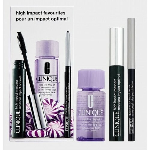 Clinique Подарочный Набор Тушь High Impact Mascara / Карандаш для глаз / Жидкость для снятия макияжа