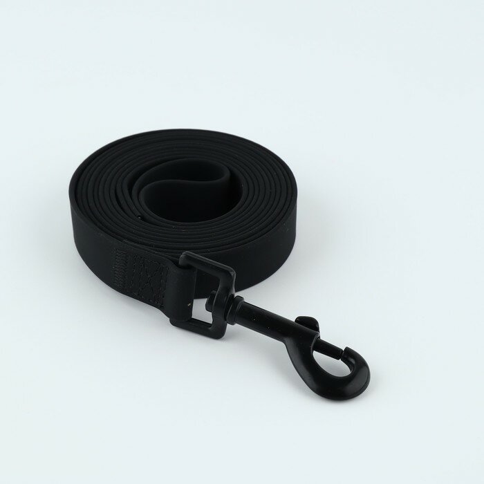Поводок биотановый 2,5м х 20 мм, чёрный (комплект из 2 шт)
