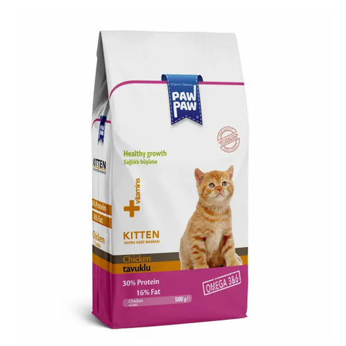 Сухой корм Paw Paw KITTEN Chicken для котят 500гр prostar kitten cat chicken сухой корм для котят с цыпленком 1 кг 200 г в подарок