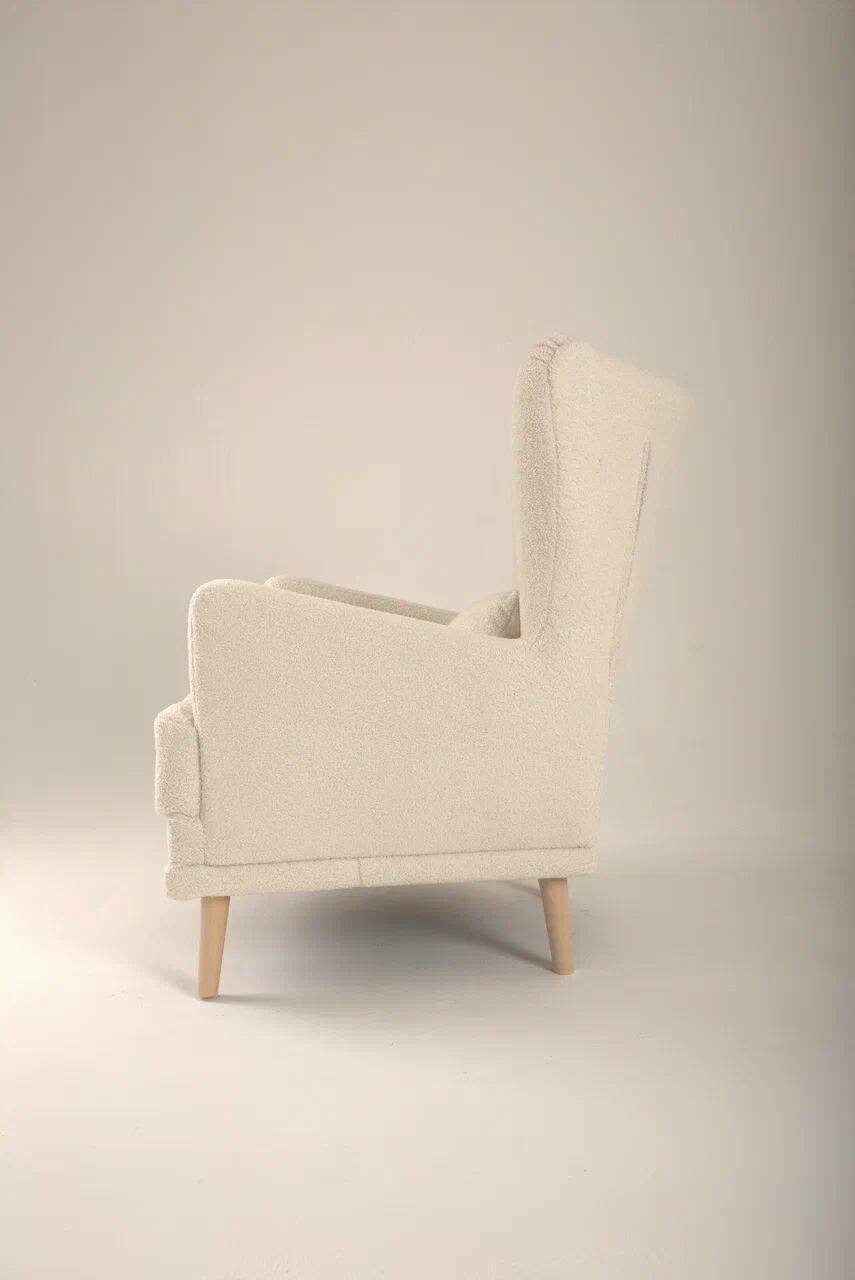 Кресло MF-SOFA "Букле", классическое, с декоративной подушкой, цвет белый — фото 1