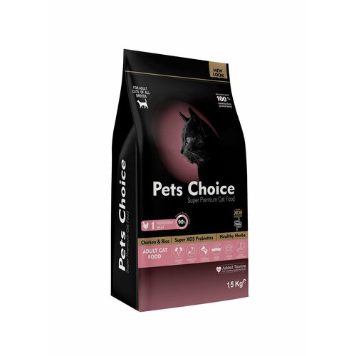 Pet's Choice для взрослых кошек с курицей, 1.5 кг.