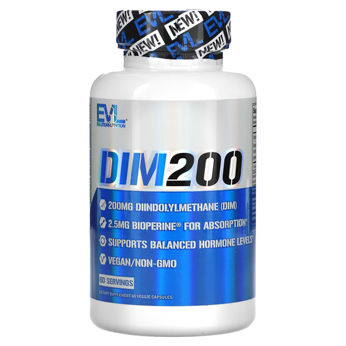 EVLUTION Nutrition, DIM 200, 200 mg, 60 Veggie Capsules