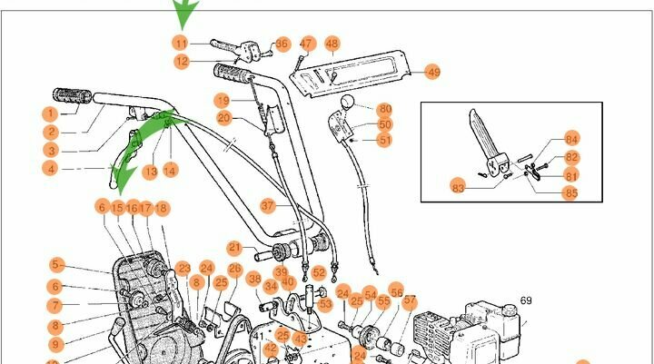 Рукоятка сенокосилки McCulloch MPF72B/PSKL72B 5312054-22