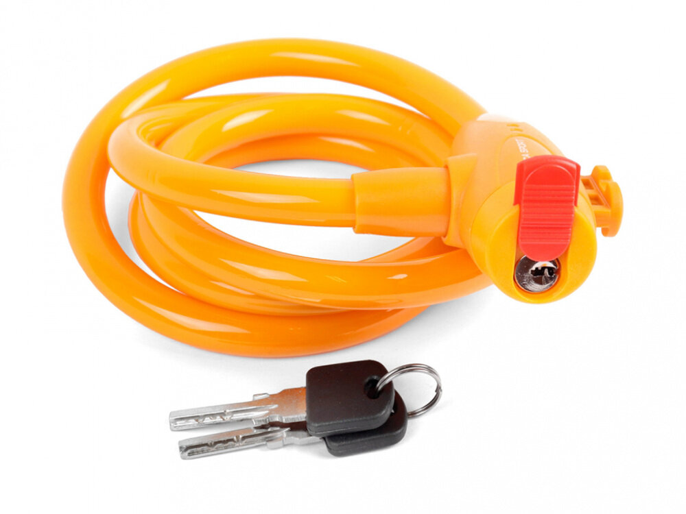 Замок велосипедный VS 582 yellow с защитой от влаги 12х1200 мм, жёлтый тросик Vinca Sport