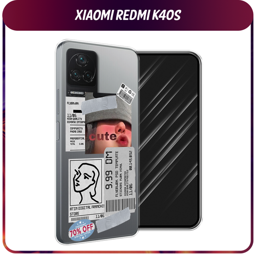 Силиконовый чехол на Xiaomi Poco F4/Redmi K40S / Сяоми Редми K40S Cute girl collage, прозрачный
