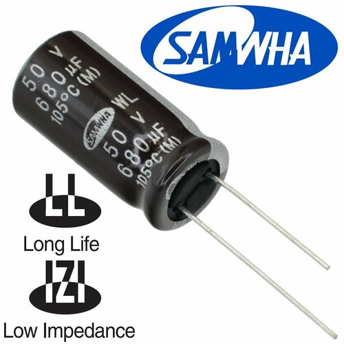680мкФ 50В / WL / 12,5х25 / 105 С / конденсатор электролитический (1шт)