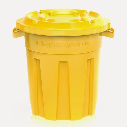 Изображение товара Контейнер для мусора (бак) универсальный с крышкой 60 л, желтый