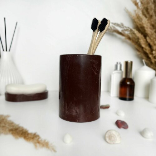 Стакан из искусственного камня Haifisch бордовый мрамор 1050₽