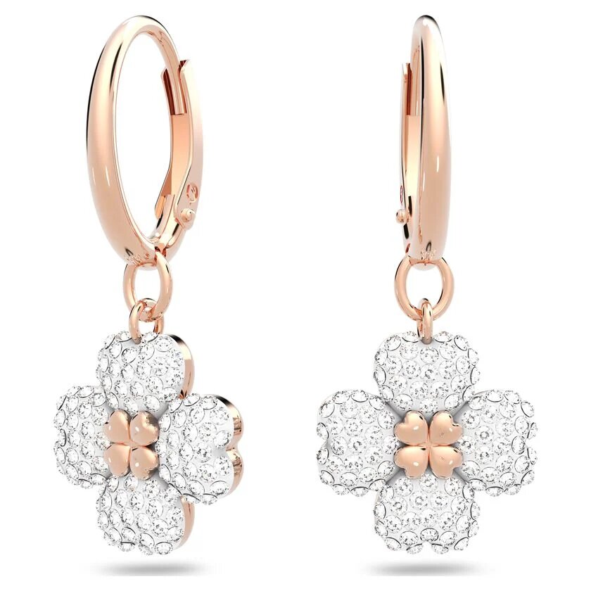 Серьги с подвесками SWAROVSKI, кристаллы Swarovski, размер 30 мм, белый