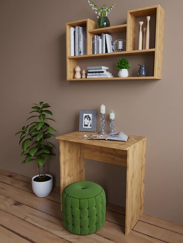 Изображение товара Стол письменный "Дуб Вотан" Урал Мебель, ЛДСП, без ящиков, сборка, универсальный