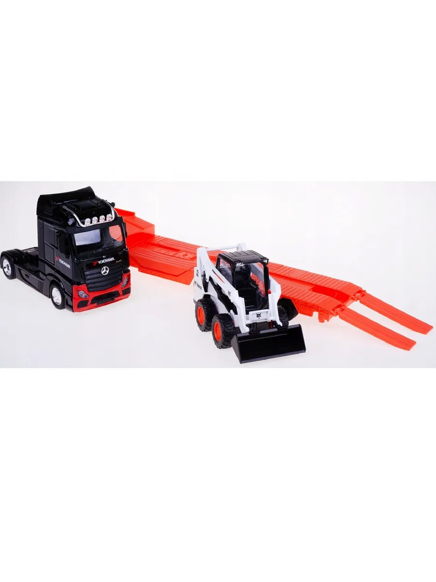 Автовоз MB ActrosG. и Bobcat S с ковшом — фото 1