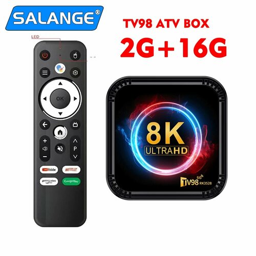 TV98 ATV Ultra HD 8K Smart TV Box Android 13 2G 16G Европейская 2950₽