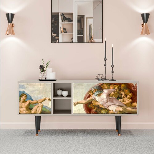 ТВ-Тумба - STORYZ - T5 The Creation of Adam by Michelangelo, Размер - 150 x 69 x 41 см, Цвет корпуса - , Сатин