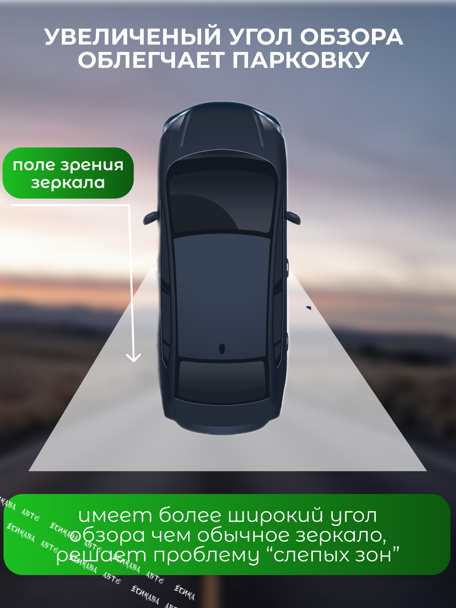 Изображение Зеркало слепой зоны в машину на присоске 2 шт