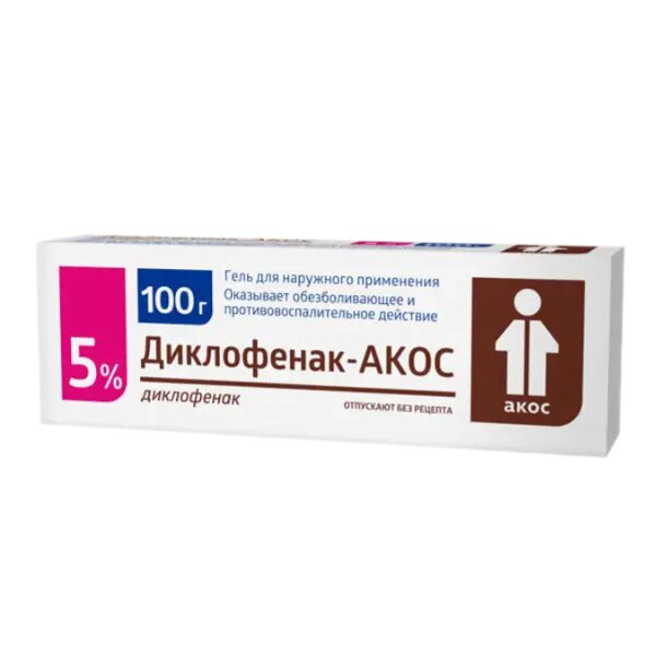 Диклофенакакос гель для наружного применения 5  100 г 1 шт