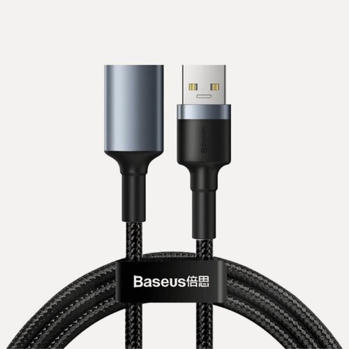 Изображение товара Кабель удлинитель USB3.0 to USB3.0 BASEUS Cafule cable, 2А, 5Gbps, 1 м, черный (CADKLF-B0G)
