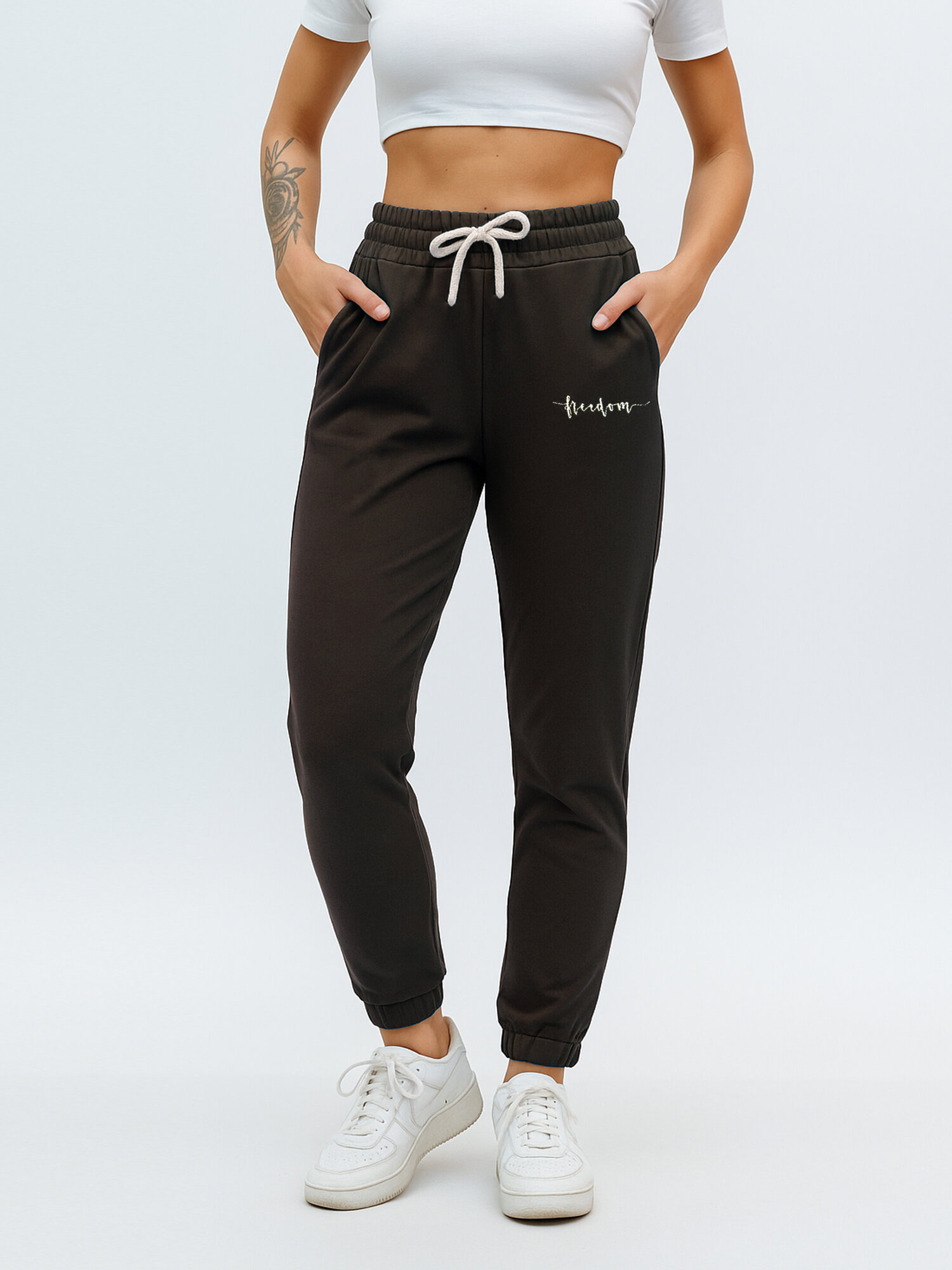 Брюки спортивные Ohana market джоггеры размер 50 серо-коричневый