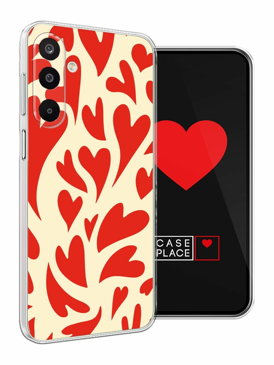 Чехол на Samsung Galaxy M16 / Самсунг Галакси М16 с принтом "Crazy hearts 1 - 14 февраля" — фото 1