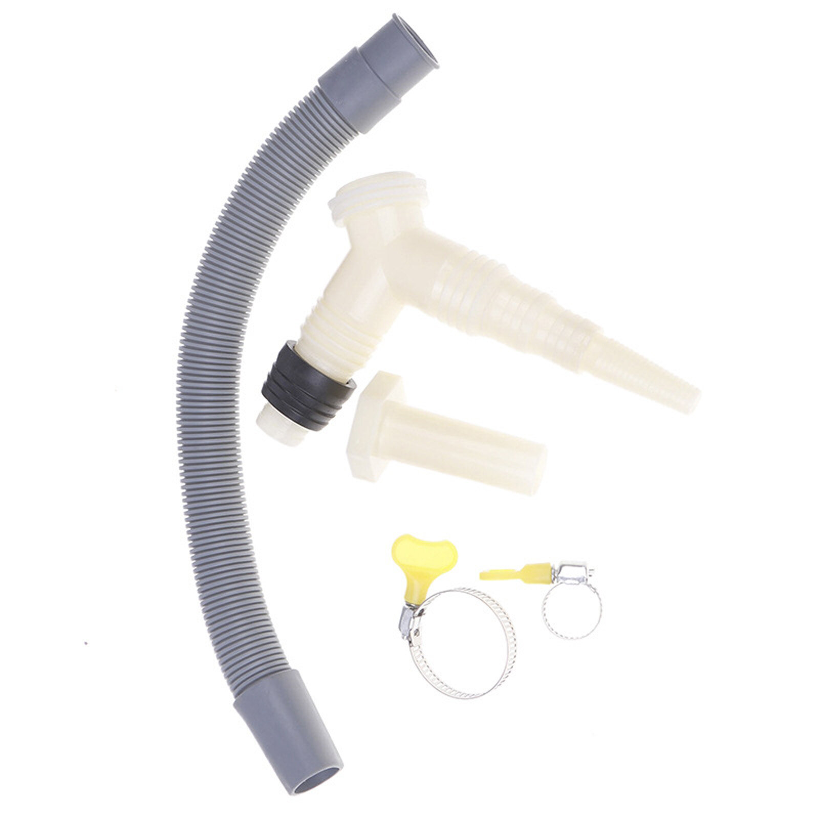 Регулируемый соединитель сливного шланга для стиральных и сушильных машин с защитой от засоров