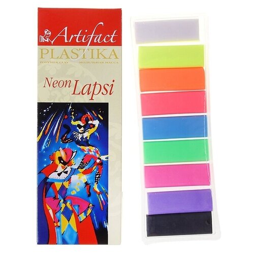 Купить Пластика - полимерная глина набор LAPSI NEON 9 флуоресцентных цветов 180г, MikiMarket