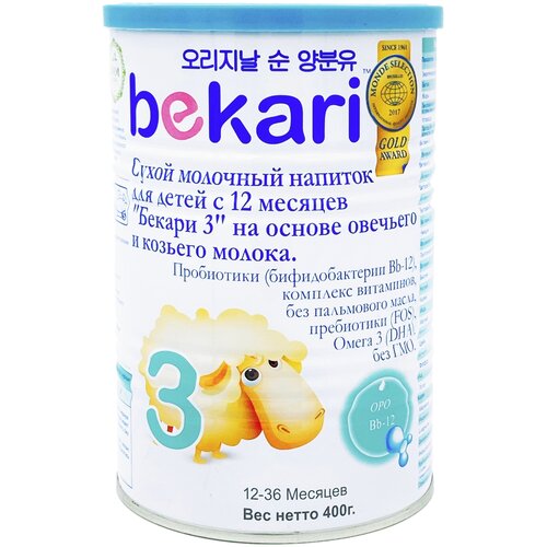 Смесь Bekari 3, с 12 до 36 месяцев, 400 г