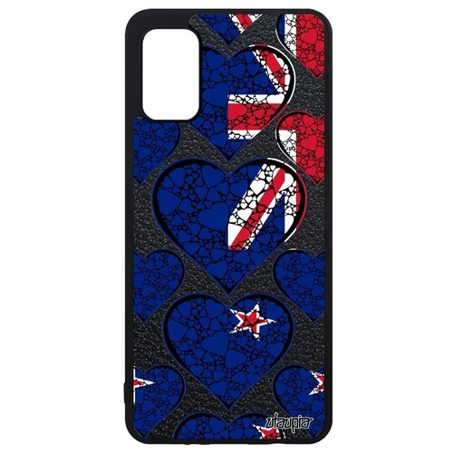 фото Ударопрочный чехол на смартфон // galaxy a41 // "флаг новой зеландии с сердцем" стиль туризм, utaupia, цветной