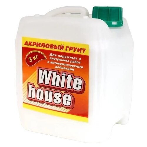 Грунтовка White House акриловая для наружных и внутренних работ, 3 кг, 3 л, белый