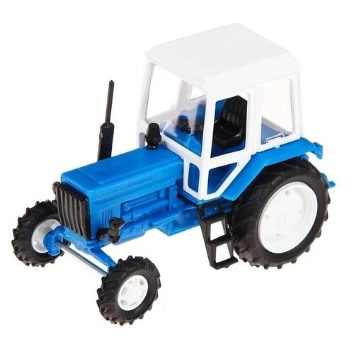 Масштабная модель МОМ Трактор МТЗ-82 (пластик) синий/белый 1:43