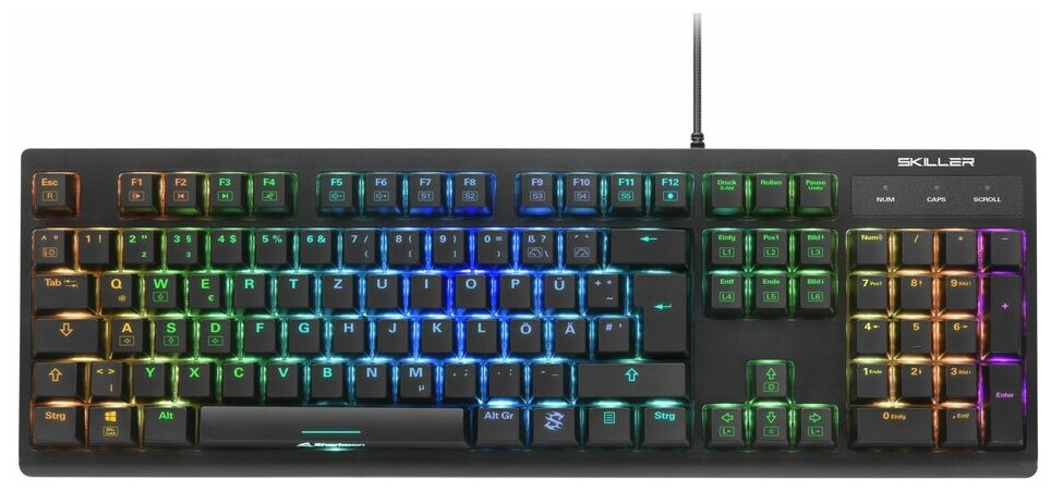 Игровая клавиатура Sharkoon Shark Skiller Mech SGK30 (Huano Blue switches RGB подсветка USB)