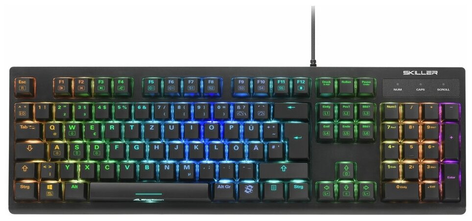 Игровая клавиатура Sharkoon Shark Skiller Mech SGK30 Huano Blue switches RGB подсветка USB