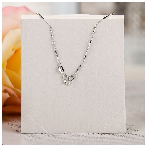 фото Кулон queen fair "мелодия сердца", скрипичный ключ, белый в серебре, 45 см