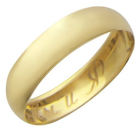 Кольцо обручальное Эстет, желтое золото, 585 проба
