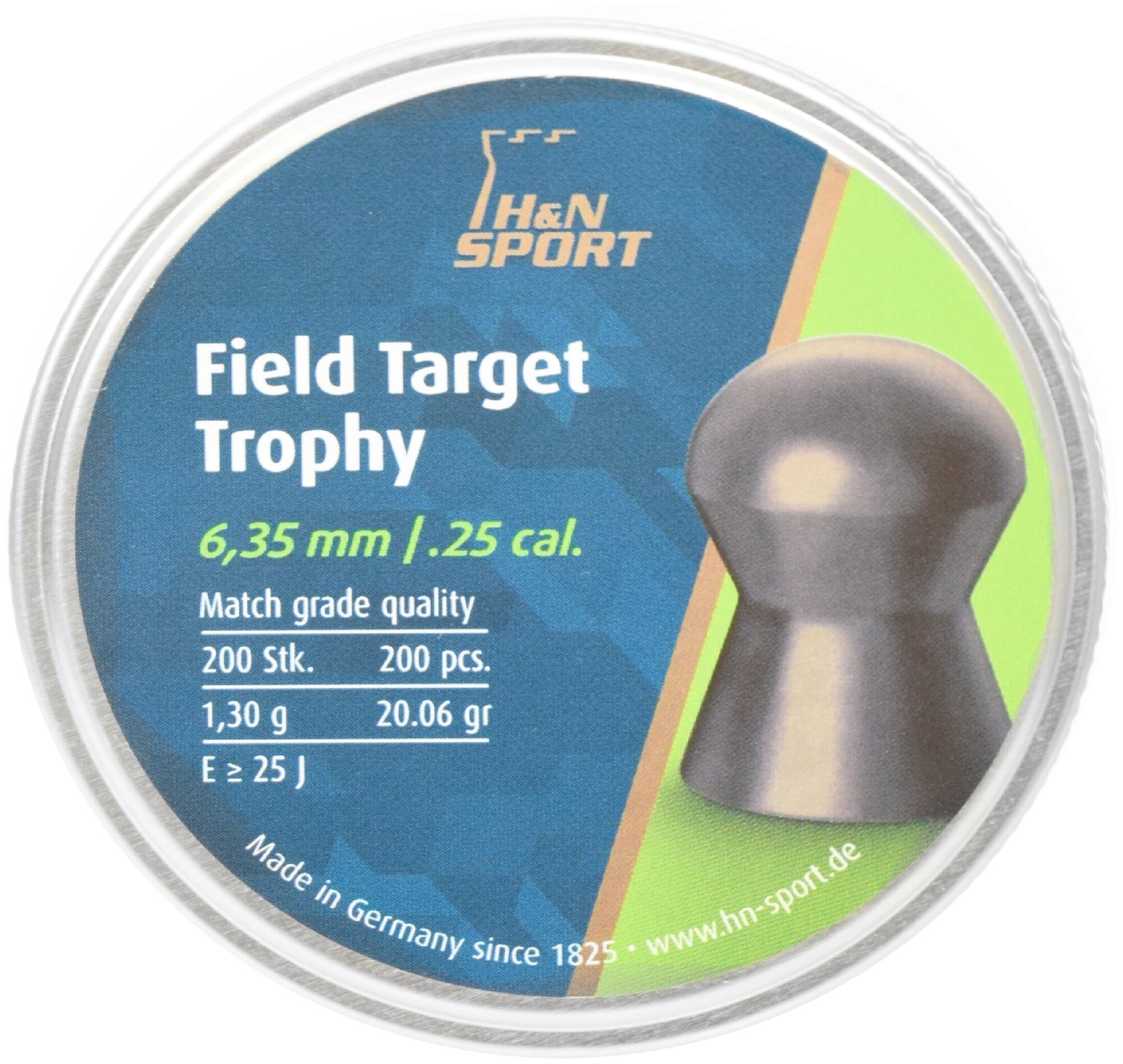 Пуля пневматическая "H&N" Field Target Trophy кал. 6,35мм, 1,3г (200 шт)